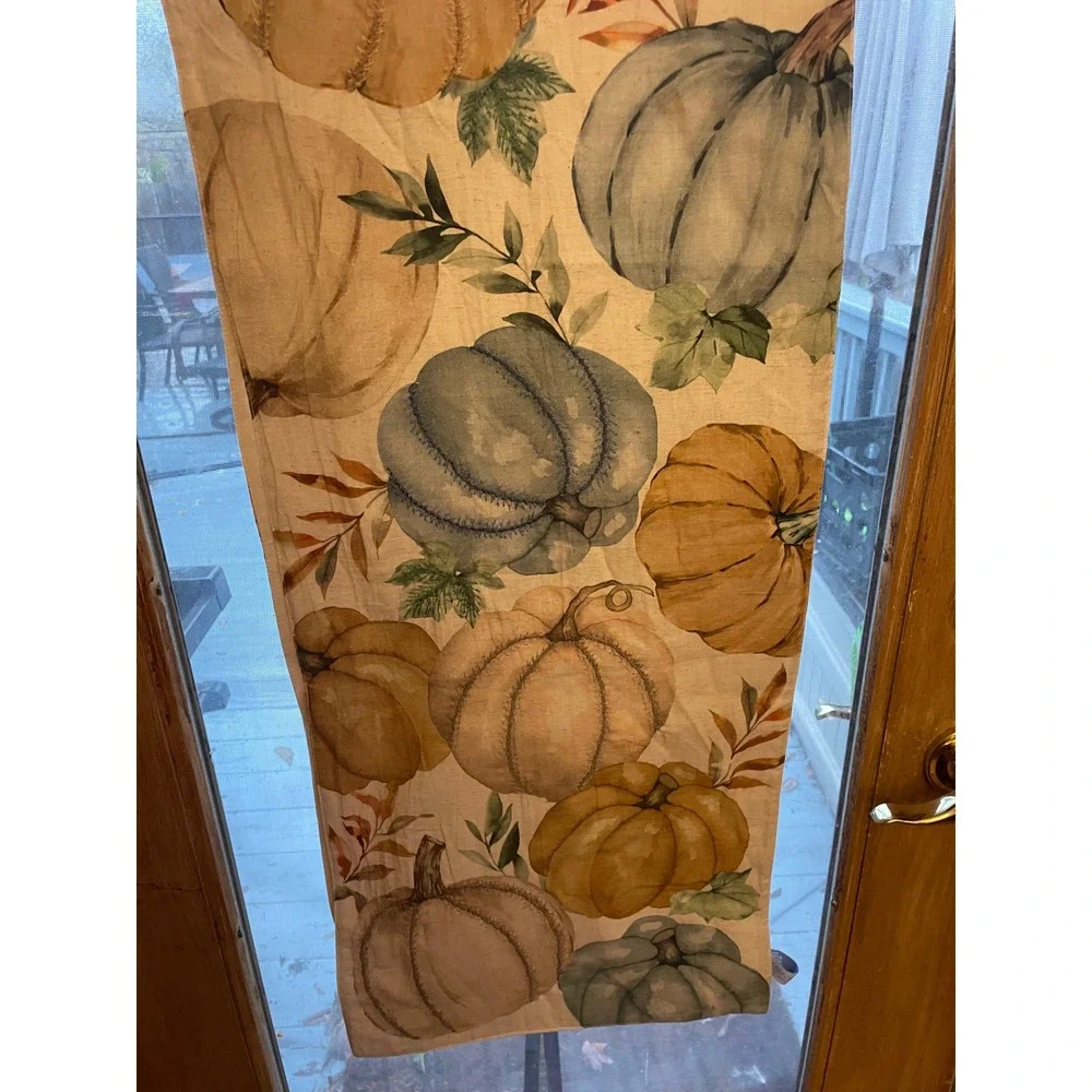 Shabby Chic Pumpkin Table Runner Autumn Fall Thanksgiving 14 x‎ 72